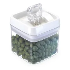 Pote Hermético AcrÃlico Quadrado Médio 1,1 Lts Cor Branco Foto mini 3