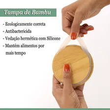 Pote Hermetico De Vidro Com Tampa De Bambu 700  Cor Vidro Foto mini 4