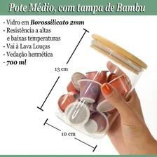 Pote Hermetico De Vidro Com Tampa De Bambu 700  Cor Vidro Foto mini  2
