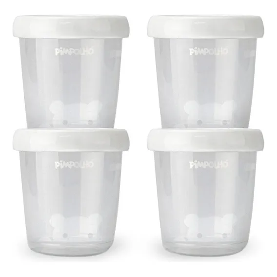Pote Leite Materno Bebê 180ml Kit Com 4 Potinho Pimpolho Foto 1
