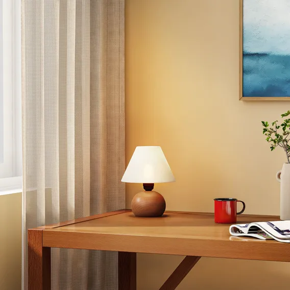 Pote Luminária De Mesa Mini Luce Nozes Natural Tok&stok Foto 1