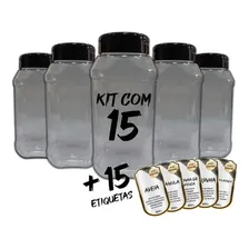 Pote Mantimentos Kit 15 Potes+15 Etiquetas Adesivas Cf800 Foto mini 1