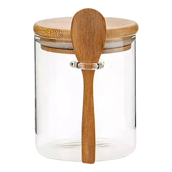 Pote para alimentos POTE HERMETICO Vidro Hermético Bambu Foto 1