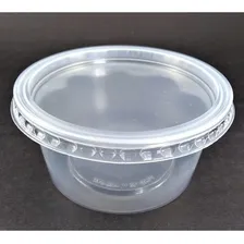 Pote Plástico 200ml Descartável Redondo C/tampa - 24 Unidades Foto mini 2