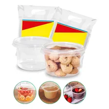 Pote Plástico Descartável Redondo C/tampa 250ml C/ 50 Unids Foto  mini 1
