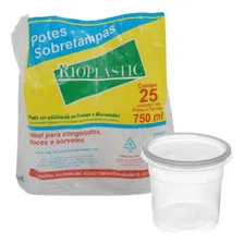 Pote Plástico Redondo 750ml Gastronomia Comida 25 Und Pote Foto mini 1
