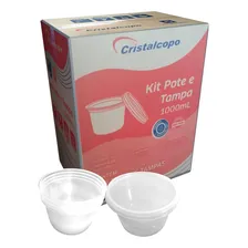 Pote Redondo Com Tampa Freezer Microondas Cx C/150un 1000ml Foto mini 1