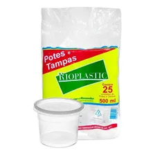 Pote Redondo Com Tampa Rioplastic 500  Caixa Com 300 Foto mini  2