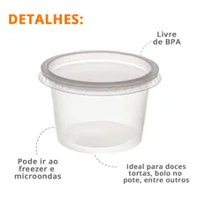 Pote Redondo Com Tampa Sobremesa 145ml Doces Bolo Pote 24un Foto mini 3