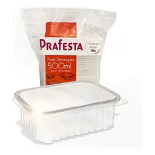 Pote Retangular 500ml Marmita Fitness 24un C/ Tampa Prafesta Foto mini 3