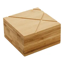 Pote Saleiro Bambu Lyor Com Tampa Para Cozinha 13x13x7cm Qua Foto mini  2