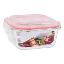 Pote Vidro Hermético Trava Quadrado 520ml Marmita Sobremesa Foto mini 1