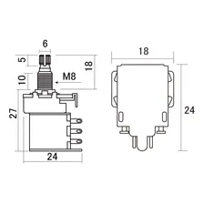 Potenciometro Push Pull - Log - A 500k Ohm - Hosco Foto mini 2