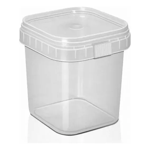 Potes Quadrado Bolo No Pote Lacre Plástico 220ml - 100 Und Foto 1