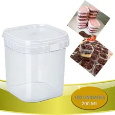Potes Quadrado Bolo No Pote Lacre Plástico 220ml - 100 Und Foto mini 4