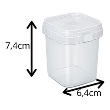 Potes Quadrado Bolo No Pote Lacre Plástico 220ml - 100 Und Foto mini 3