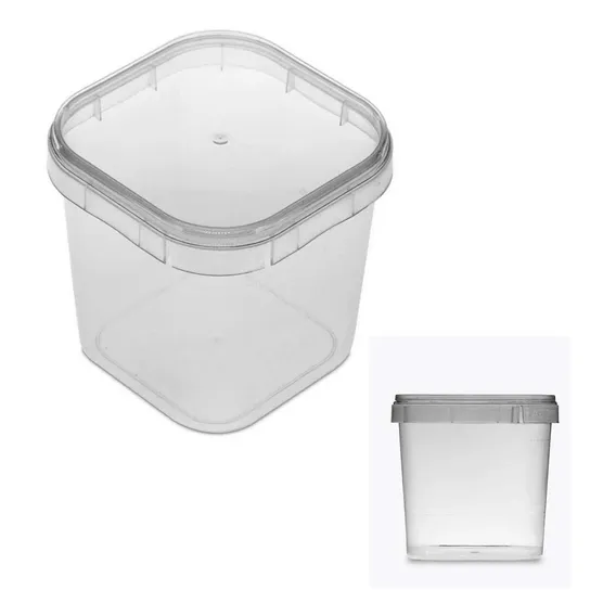 Potes Quadrados Bolo No Pote Plástico 220ml Lacre 100 Un Foto 1