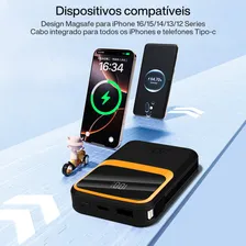 Power Bank 10000mah Carregador Portátil Super Rápido 22.5w,carregador Externo Universal De Energia Portátil Para Celular, Energia Magnética Para Celular, Compatível Com Ios E Android Branco Foto mini  3
