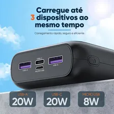 Power Bank 20000mah Carregador Portátil Super Rápido 20w,carregador Portátil Power Bank Universal Externa,carregador Usb Portátil,carregador Portátil Power Bank Rapido Compatível Ios E Android Preto Foto mini  2