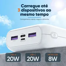 Power Bank 20000mah Carregador Portátil Super Rápido 20w,carregador Portátil Power Bank Universal Externa,carregador Usb Portátil,carregador Portátil Power Bank Rapido CompatÃvel Ios E Android Branco Foto mini 2