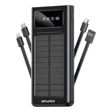 Power Bank Carregador Solar Portátil 10000mah P130k Awei Cor Preto Foto  mini 1