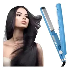 Prancha Chapinha Azul Nano Titanium Alisa Cabelo Bivolt 110/220v Tecnologia Placa Nano Titanium Liso Perfeito Em Menos Tempo Alisamento Ultra Rápido Foto  mini 1