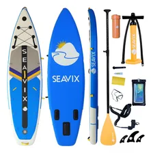 Prancha Stand Up Inflável De Alta Performance Barcos Lanchas Iates Prancha Surf Stand Inflável Seavix Cor Azul Ideal Para Águas Calmas Mar Praias Rios Diversão E Qualidade Material Seguro E Resistente Foto mini 1
