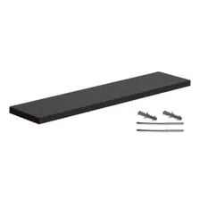 Prateleira 1 Metro Por 25cm Em Mdf Preto Com Suporte Fixação Foto mini 1