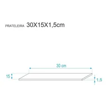 Prateleira 30 X 15cm Nogal Suporte Invisível Foto mini  3