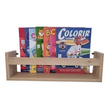 Prateleira 50cm Madeirado Claro Livro Infantil Mdf Foto mini 2