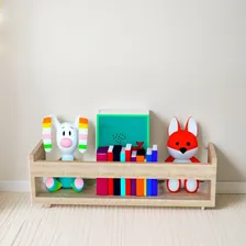 Prateleira 50cm Madeirado Claro Livro Infantil Mdf Foto mini 1