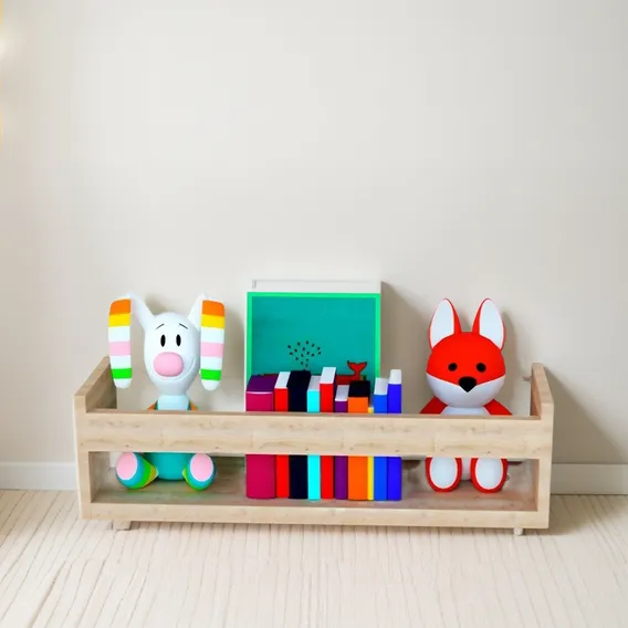 Prateleira 50cm Madeirado Claro Livro Infantil Mdf Foto 1