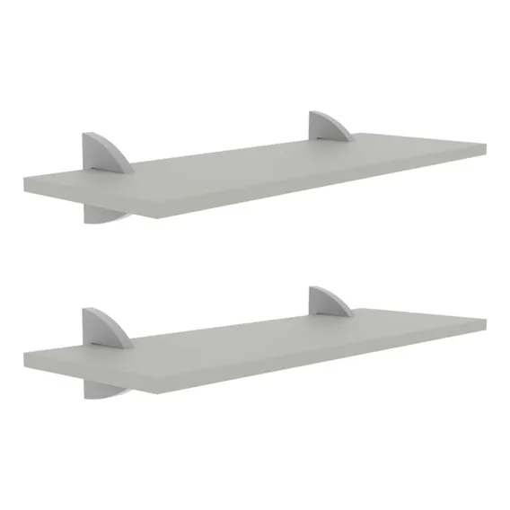Prateleira 60x20 Kit 2 Peças Em Mdf 15mm Sala Quarto Cozinha Cor Branco Foto 1