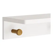 Prateleira Cabideiro Bia 66,6cm - Reller Móveis Cor Branco Fosco/amadeirado Foto mini  2