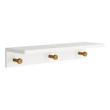 Prateleira Cabideiro Bia 66,6cm - Reller Móveis Cor Branco Fosco/amadeirado Foto  mini 1