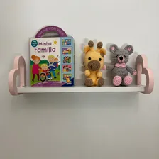 Prateleira Coração Rosa Quarto Decoração Infantil 60cm Foto mini  2