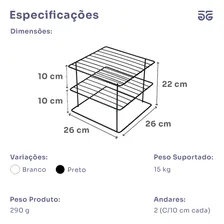 Prateleira De Armário Dupla Fiver Branca Cantoneira Quadrada Cor Branco Foto mini 3
