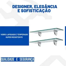 Prateleira De Vidro 50 X 20 Bico Tucano Kit 2 Pçs Foto mini  3