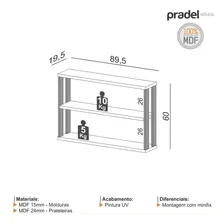 Prateleira Decorativa Industrial 1 Prateleira 100% Mdf Cor Marrom-claro Foto mini 4
