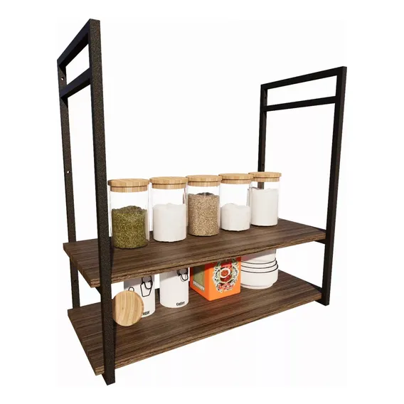 Prateleira Decorativa Industrial Parede Teto Cozinha 60cm Cor Preto Foto 1