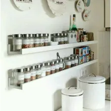 Prateleira Decorativa Porta Temperos Suporte 50cm Mdf Condim Cor Branco Foto mini 4