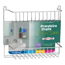 Prateleira Dupla Porta Shampoo Multiuso Cromado Niquelart Foto mini 1