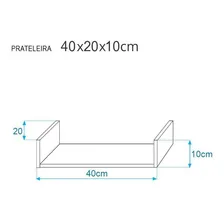 Prateleira flutuante Mercado das Prateleiras 40 x 20cm rosa fosco - 40cm x 10cm x 20cm e 1.5cm de espessura Foto mini 3