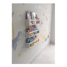 Prateleira Para Colocar Livros Nicho Mdf Branco 3peças 55 Cm Foto mini 3