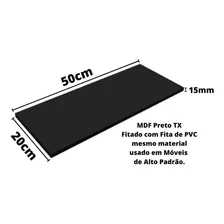 Prateleira Placa Mdf 15mm Preto Tx 50x20 S/ Suporte Foto mini  2