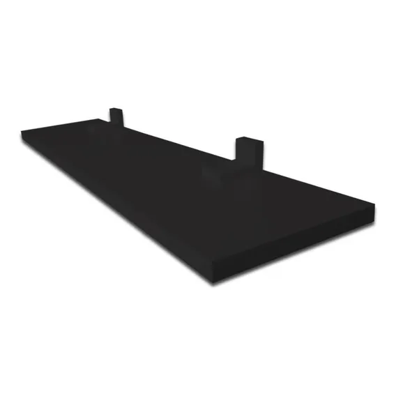 Prateleira Simples Preta 60x20 Cm Com Suporte Em Mdf Cor Preto Foto 1