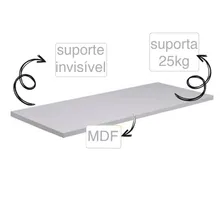 Prateleira suporte invisÃvel DiCarlo Suporte invisÃvel Suporte InvisÃvel branco mdf - 20cm e 1.5mm de espessura - suporta até 30kg Foto mini 3