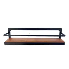 Prateleira Suspensa Multiuso Ferro Madeira Rustica Cor Preto Foto  mini 1