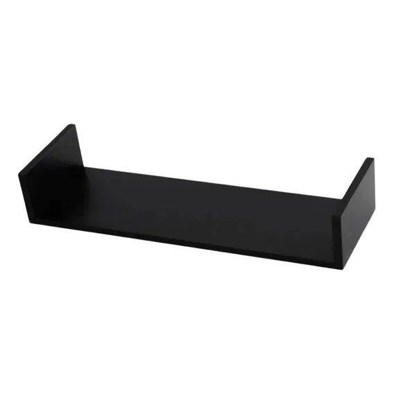Prateleira U 50cm Mdf Fotos Livros Cozinha Decoração Quarto Cor Preto Foto 1