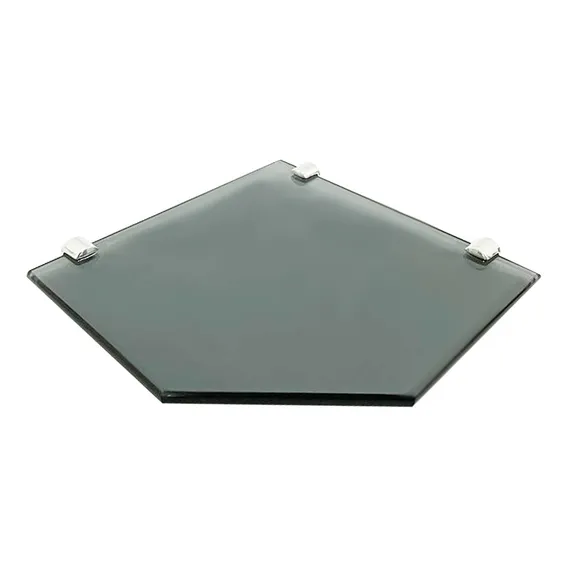 Prateleira Vidro Canto Chanf Porta Shampoo 30x30cmx8mm Fumê Foto 1